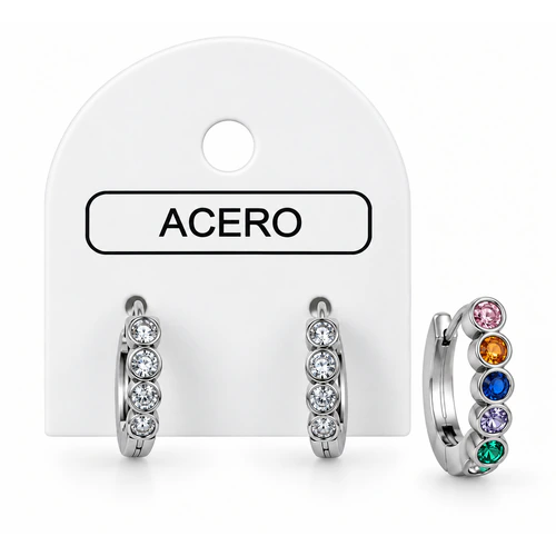 Aro AQ argollitas strass redonditos sin fin