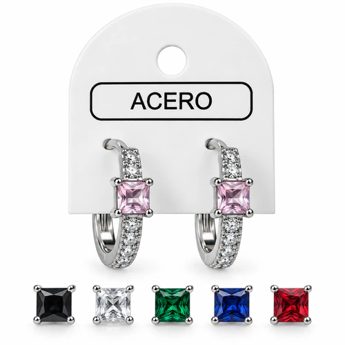 Aro AQ argollita strass cuadrado + st