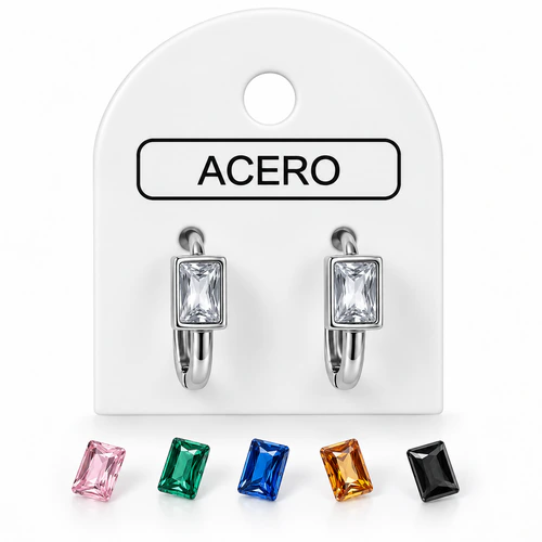 Aro AQ argollita con cubic rectan. enmarcado