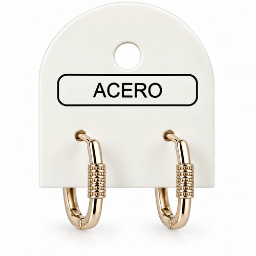 Aro AQD argollita rectangular con tubito strass