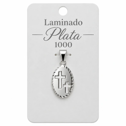 Dije medallita cruces caladas