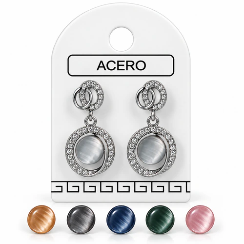 Aro AQ colgante con piedra y strass