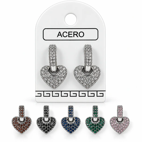 Aro AQ argolla corazon con strass