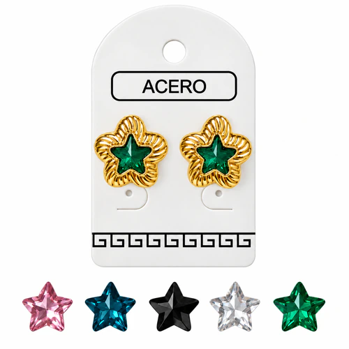 Aro AQD pasante estrella con strass