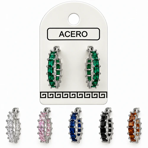 Aro AQ argollita con cubic cuadraditos