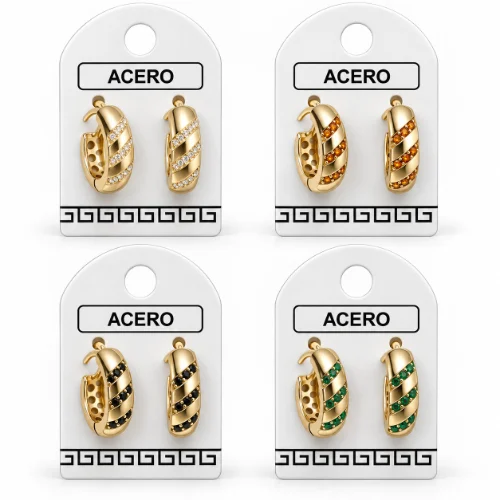 Aro AQ Dorado argollita con strass