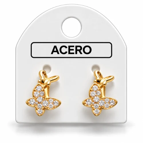 Aro AQ Dorado argollita con formitas y micro cubic