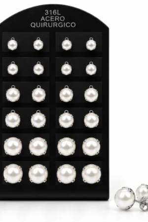 17280683 Aro AQ perlas engarzadas 6-8-10mm blister x12 pares