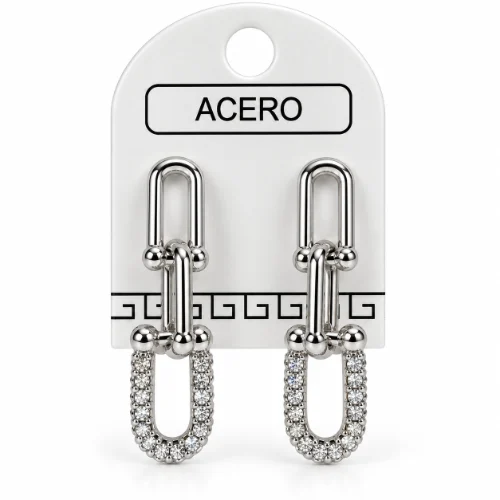 Aro AQ Plateado argollas doble/triple con strass